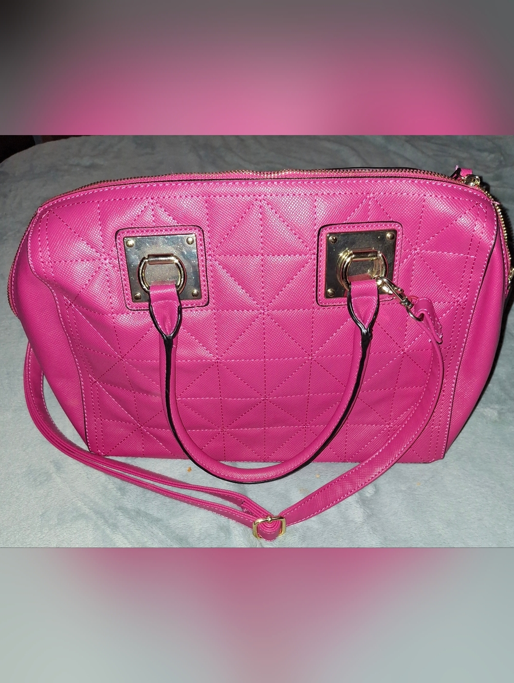 Mossimo Stylish Quilted Pink Handbag/Tote/Shoulder Bag/ Crossbody Pink.